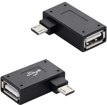 Seefey 2 Pack Micro USB Hub Adapter, Micro USB Adapter mit Winkeldesign, Adapter für Tablet, Streaming-TV-Stick(Links + Rechts)