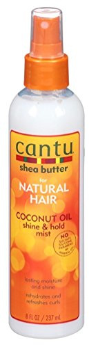 Cantu Natural Hair Coconut Oil Shine & Hold Mist 8 Ounce Spray (237ml) (3 Pack)