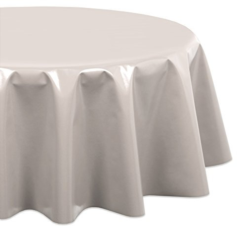 Wachstuchtischdecke OVAL RUND ECKIG Farbe u. Größe wählbar, Tischdecke Wachstuch abwischbar, Uni Einfarbig (Oval 140x240 cm, Grau)