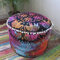 Indischer Mandala-Wandteppich, dekoratives Bodendesign, Ottoman, Pouf, Baumwolle, bequem, indisch, Ombre, traditioneller ethnischer Pouf, 35,6 x 61 cm, mehrfarbig