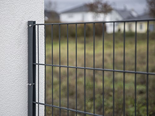 Variable Zaunanschlussschiene I Länge 1440mm I 7016 Anthrazit I Eckverbinder I Zaun I Garagen Anschluss I Zaunpfosten I Zaunanschlussleiste