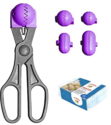 La Croquetera Pack- Utensilio Multiusos Color Morado - 4 moldes Intercambiables para masas + Pack 20 Bandejas conservación - 100% español : Patentado y Fabricado en España