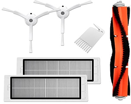 Original Xiaomi MI Robot Vacuum Cleaner Roborock Saugroboter Ersatzteile Verschleißteile-Set 6 Teilig Hepa Filter Hauptbürste Seitenbürste Bürsten Set SparPack