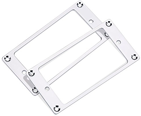 Dilwe 2 Stück Pickup Rahmen, Montage Ringe Metall Humbucker Pickup Cover E-Gitarren Ersatzteile(Silber)