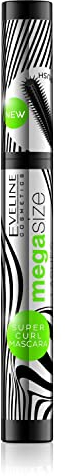 Eveline Cosmetics Mega Size Lashes Mascara, Verlängerung und Schwung, 10 ml, Schwarz