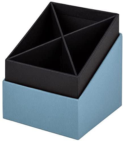Rössler SOHO Stifteköcher | Stifte Organizer | Stiftehalter Schreibtisch | Büro Organizer | Schreibtisch Zubehör | Büro Zubehör | 86 x 86 x 100 mm | 1 Stück | Farbe: Blau | Denim