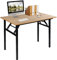 sogesfurniture Tavolo Pieghevole 100x60cm Scrivanie Computer Scrivanie Studio Ufficio Postazioni di Lavoro Tavolo Scrivania PC Moderno in Acciaio Legno, Teak & Nero AC5TB-100-SF