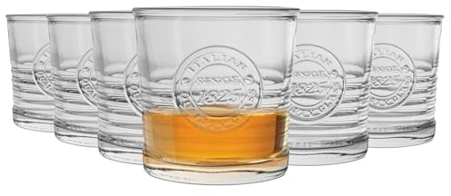 Bormioli Rocco Officina 1825 Ridged Double Old Fashioned Tumbler Lunettes Set - 300ml - Lot de 6