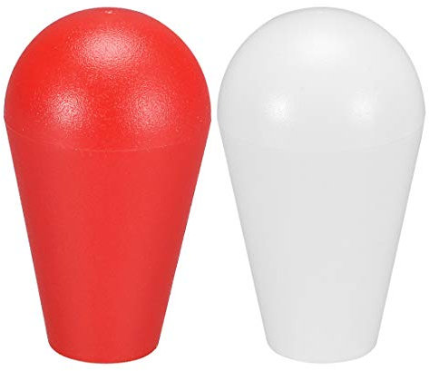 uxcell Ellipse Oval Joystick Head Rocker Ball Top Handle American Type Arcade Game DIY Parts 2 Stück, weiß / rot