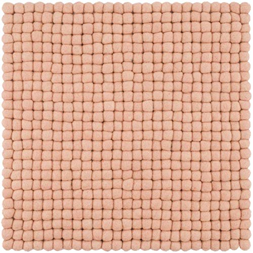 myfelt Filzkugel-Sitzauflage Stuhlauflage - Merle - quadratisch, 36x36 cm, Rosa