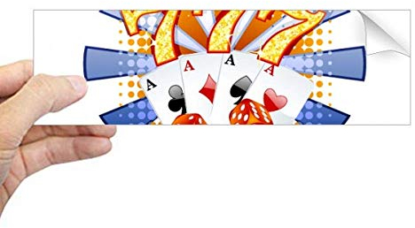 Casino Dice Chips Poker Illustration Rechteckiger Stoßstangen-Aufkleber Notebook Fenster Aufkleber