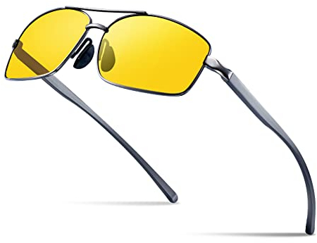 Bloomoak Nachtfahrbrille| Polarisierte Nachtsichtbrille, Blendschutz| UV 400 Schutz Unisex Brillen