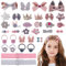MELLIEX 36pcs Fermagli per Capelli per Bambine Mollette per Capelli Accessori per Capelli per Bambini con Fiocco Clip con Fasce di Stoccaggio per Bambina Piccoli