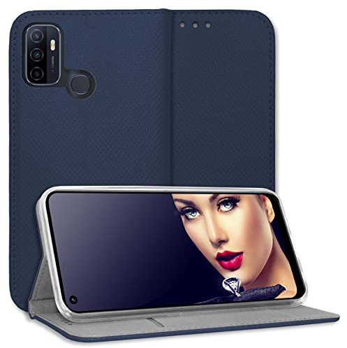 mtb more energy® Schutz-Tasche Smart Magnet kompatibel mit Oppo A53, Oppo A53s (6.5'') - blau - Bookstyle - Klapp-Cover Hülle Wallet Case