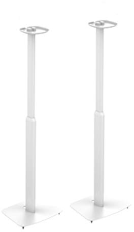 2 x Ständer passend für SONOS ONE & ONE SL Lautsprecher Boxen Halter Lautsprecherständer Play:1 Schwarz 2 er Paar Höhe: 700-1270 mm verstellbar Befestigung Montage Weiss