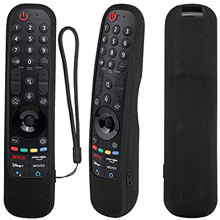Funda Protectora de Silicona para LG Magic 2021 2022 Mando a Distancia, MR21GA MR21GC MR22GA MR22GN MR23GA MR23GN, Funda Mando para LG, Antideslizante, a Prueba de Golpes, Lavable (Negro)