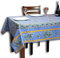 La Cigale Abwischbare Tischdecke, auslaufsicher, Acrylbeschichtung, Florale Baumwolle, französische Provencal-Tischdecke für rechteckige Tische, 152,4 x 345,4 cm, Blaue Oliven-Streifen