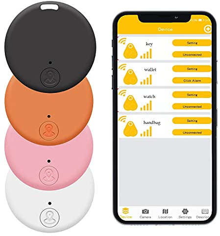 4 Stück kabellose Artikelfinder, Schlüsselfinder, Anti-Verlust, Telefon, Sucher, Alarm, Schlüsselfinder, Lokalisierer und Soundtracker, um Schlüssel zu Finden, kompatibel mit iOS und Android