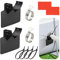 Lot de 2 supports tuyau piscine avec 2 rubans 4 attaches câble et 2 colliers serrage support tuyau piscine hors sol pour un diamètre intérieur de 3,8 cm empêchant l'affaissement des tuyaux (Black)