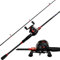 Kilitn Angelrute und Rolle Combo, Baitcasting Combo Baitcast Rolle, 2-teilig, langlebige, mit Glasfaser umwickelte Kohlefaserrute mit komfortablem Eva-Griff (Links, 1.8)
