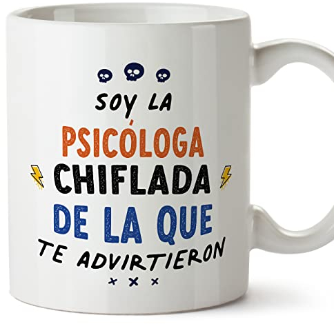 MUGFFINS Tazas para PSICÓLOGA mujer - En Español - Todos te advirtieron - 11 oz / 330 ml - Regalo original y divertido