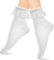 WLLHYF Damen Weiße Rüschen Socken für Prinzessin Kostüm, Elegante Socken Rüschen für Trachtensocken, Weiche Bequeme Spitzensocken