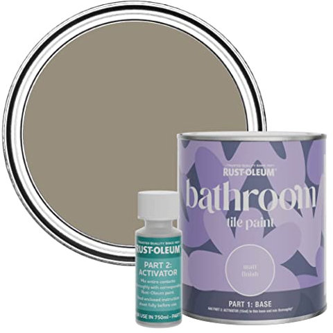 Rust-Oleum Brown Water-Resistant Bathroom Tile Paint in Matt Finish - Cocoa 750ml