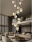 Treppe Pendelleuchte Glas Kugel Moderne Pendellampe Kristall Hängeleuchte Höhenverstellbar Kronleuchter Geeignet Für Wohzimmer Esstisch,Treppe,Flur,Schlafzimmer Deckenleuchte Hängelampe (15 lights)
