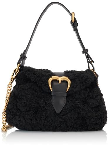 Pinko Jolene Shoulder Mini Kunstpelz, Damentasche, Einheitsgröße, Z99m_black Limousine-chocolate Gold, Einheitsgröße