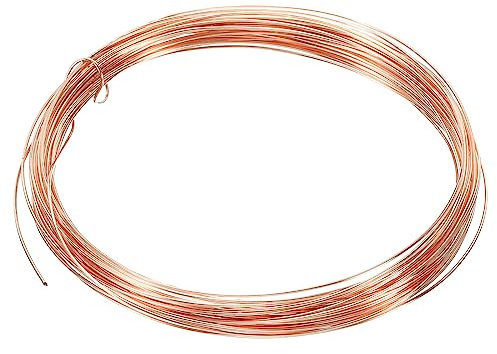 PATIKIL 32.8 Feet Solid Bare Copper Wire, 22 Gauge 99.9% Pure Copper Wire 0.7mm Soft Beading Wire Metal Plant Stem Ties for Jewelry Craft (10m)