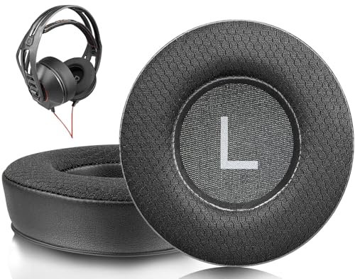 SOULWIT Almohadillas de Tela de Malla de Repuesto para Plantronics (Poly) Rig 400(400Pro HC, 400HS, 400HX, 400HA), Almohadillas para Rig 500(500E, 500HD, 500HX)/505(505HS)/515(515HD) Headset