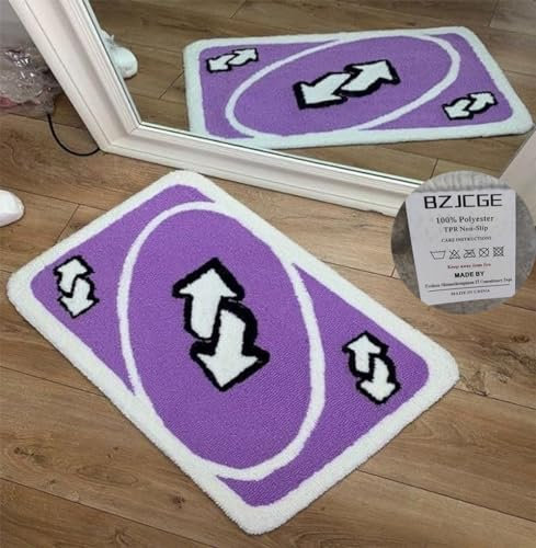 BZJCGE Niedlicher Retro-Spielkartenteppich für Schlafzimmer,Badezimmer,Küche,ästhetisch,flippig,Wohnheim,College,rutschfester Bodenteppich,Spielkarte,trendig,lustig,Tufting,flauschiger Teppich