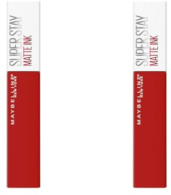Maybelline Superstay Matte Ink Orange Red Liquid Lipstick, 330 Innovator, 5 ml (Pack of 2)