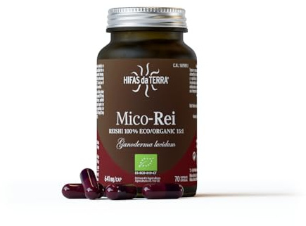 HIFAS DA TERRA - Mico-Rei Reishi Pilz Kapseln aus Reinem Pilzextrakt - Reishi Extrakt Kapseln Hochdosiert 15:1, 920 mg pro Tag - 70 Kapseln