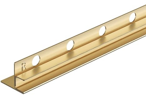 Balneo Duschleiste Edelstahl Zuschneidbar - Gefälleprofil Keil-Profil Duschleiste Edelstahl - Zuschneidbar für die Duschkabine - Leicht zu reinigen - Sicher - Rechts - 1,1x170x3 cm - Gold