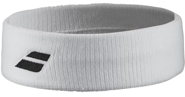 Babolat Unisex-Adult Logo Headband, Sportband Modell, Einheitsgröße, Farbe Weiß, Elastisches Material, Leicht und Bequem, Optimale Feuchtigkeitsaufnahme, Perfekter Halt für die Haare, Unique