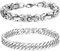 QJFHURB 2 Armband Herren Silber Bracelet Men Edelstahl Armband Herren Königskette Armband Armband Herren Edelstahl Bracelet Men Edelstahl Armband Herren Königskette Armband Armband Herren Edelstahl