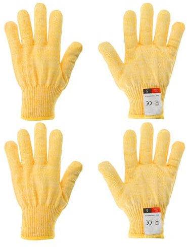 PATIKIL Cut Resistant Gloves, 2 Pair Level 5 Protection Anti Cutting Gloves Cut Proof Gloves for Kitchen Wood Carving Working, Extra Large, Yellow