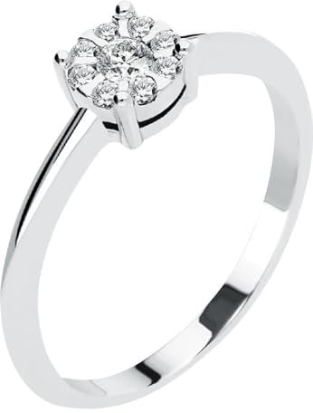 CHRIST Damen-Damenring 585er Weißgold 1 Diamant 60, Weißgold 32027541