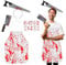 WYFDCZZP Butcher Costume Halloween, Halloween Costume, Halloween Bloody Apron Hair Accessories with Knife, Halloween Axe in the Head and 10 Halloween Scars Tattoos, for Vampire Zombie Theme Parties,