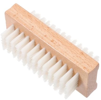 Mikinona 1pc Wooden Nail Brush Dual-sided Fingernail Cleaning Tool for Manicure and Pedicure Comfortable Grip for Nail Care Salon Lightweight and Portable Design