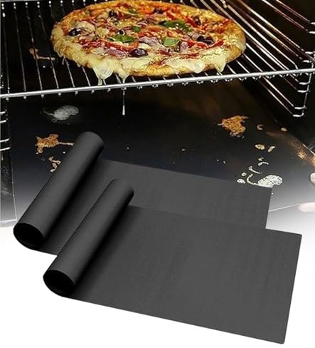 Ofeneinlagen für den Boden des Ofens, Groß Antihaftbeschichtete Ofeneinlage Backofeneinlage, Wiederverwendbar Backofenschutzfolie, Teflon-Ofenmatte für den Boden des Elektroofens, 40 x 60 cm, 2 Stück
