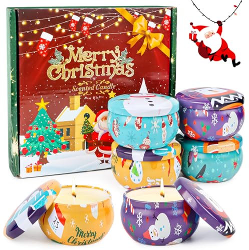 Weihnachtskerze Duftkerzen Geschenkset Für Frauen,Weihnachtskerze Duftkerze Weihnachten 4 Stück für Kollegin Frauen Freunde Festival Geschenke