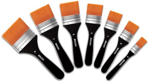 7PCS Big Paint Brush, Paint Brush, Large Paint Brush, Masonry Paint Brush, Pasting Brush, Paste Brush, Wood Stain Brush, Emulsion Brush, Paint Brushes, Brush for Varnish, Paste, Oil Canvas Gesso