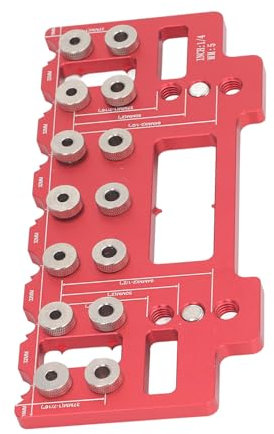 5-mm Bohrschablone für Holzbearbeitung, Bohrloch Schablone mit 32 mm Lochabstand für Scharnierinstallation, Positionierungsstifte für ei Legenden, Türgriffe