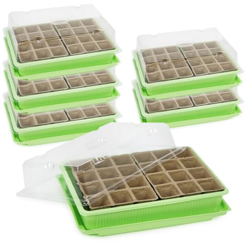 com-four® Invernadero de Interior 6X para el Cultivo de Plantas, Set de Cultivo para 160 Plantas, Jardinera para el hogar, 27 x 19 x 11 cm (6 Piezas - Invernadero Interior)