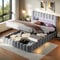 Polsterbett Bubble Bett 180 x 200 cm, Doppelbett mit Hydraulisch Stauraum, Stauraumbett mit USB-Ladefunktion und LED-Beleuchtung, Bettgestell Bett mit Lattenrost Jugendbett,Ohne Matratze, Hellgrau