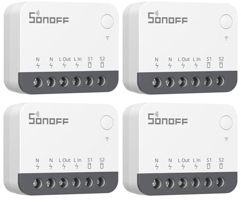 SONOFF ZigBee Smart Light Switch, SONOFF Zigbee Hub Required, Interruptor Inteligente Voice Control with Alexa & Google Home, Neutral Line Required Smart Home Device, Zigbee Switch ZBMINIR2 4-Pack