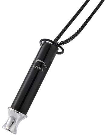 Flongo 528 Hz visselpipa halsband: Färgglad kärlek frekvens sonic ångestlindring positiv andning rökavvänjning visselpipa hänge rostfritt stål smycken meditation kedja alla hjärtans dag ljud helande