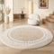 Tapis Rond Beige Minimaliste Microfibre Tapis Lavable en Machine,Tapis Entree Interieur Tapis Couloir,Tapis Salon Rond Doux Et Confortable Moderne Tapis Antidérapant Petit Tapis Diamètre 90Cm